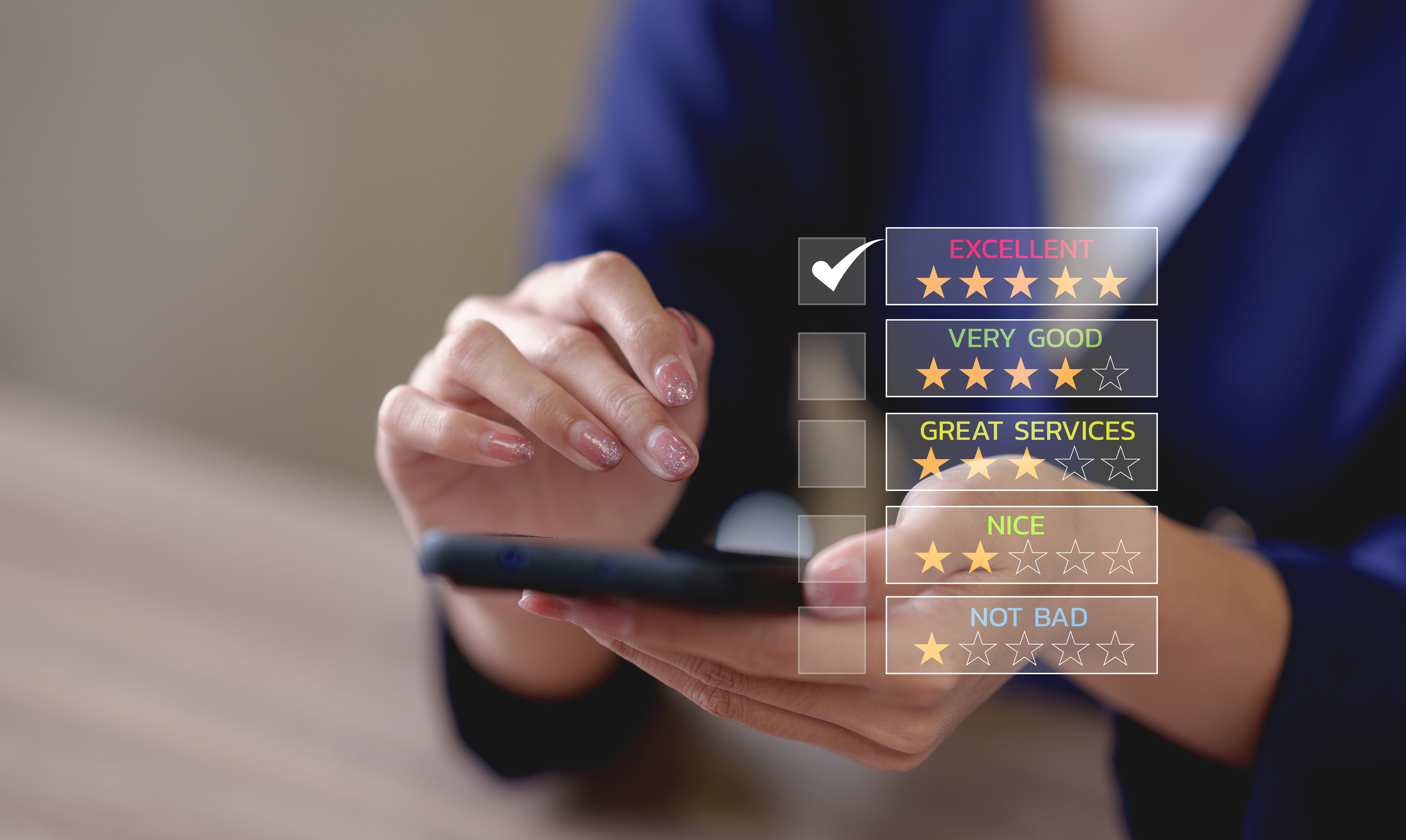 Customer paying with a phone